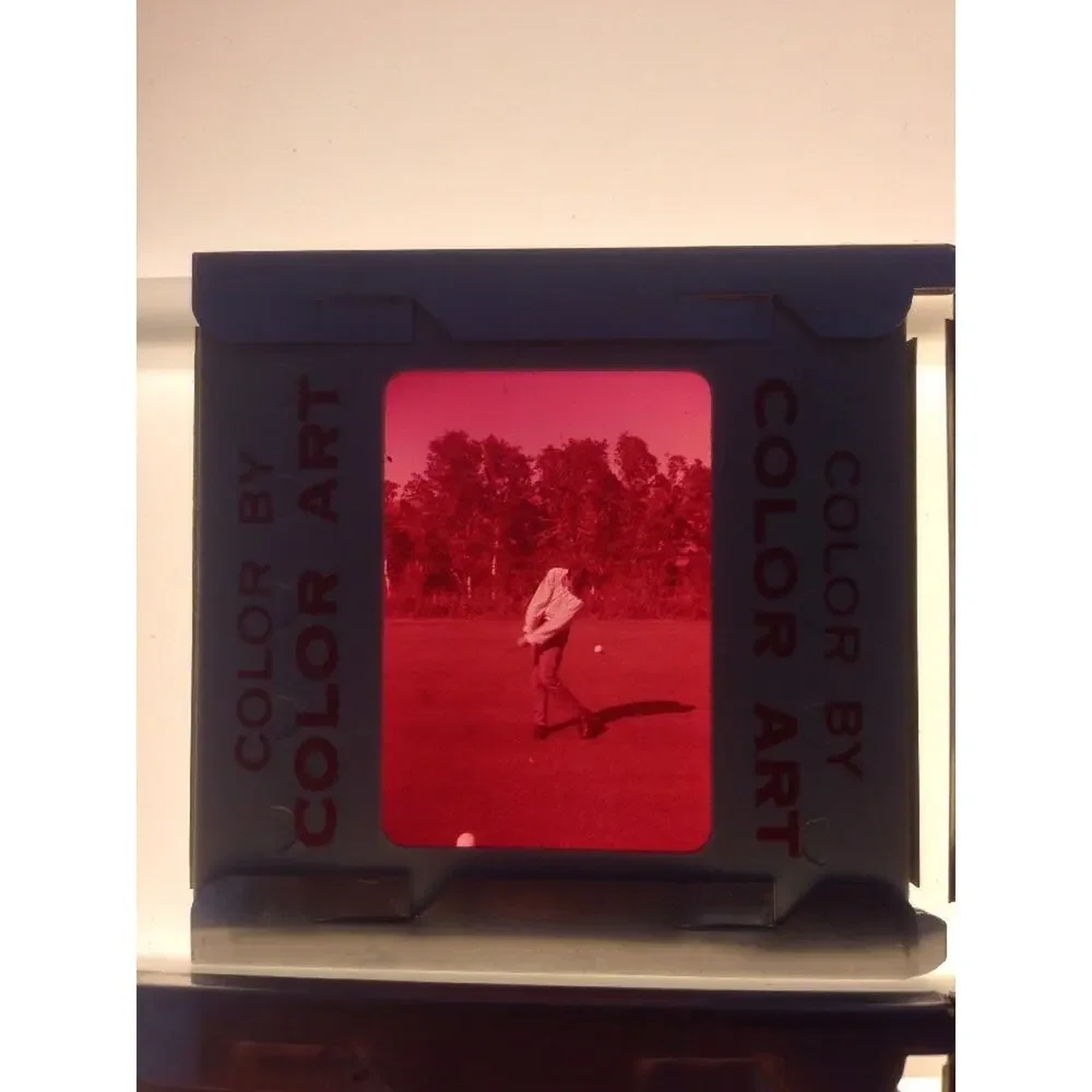 Lot of 4 Vintage 40s 50s Mid Century Man Playing Golf Photograph Color Slides